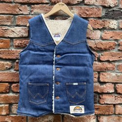 画像1: DEAD STOCK 〜80’s Wrangler Denim Boa Vest　Size Kids XL