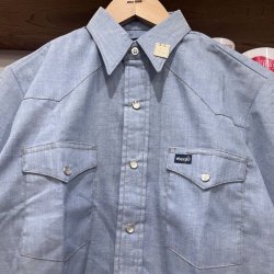 画像2: DEAD STOCK 1980’s Wrangler S/S Chambray Western Shirt　Size S