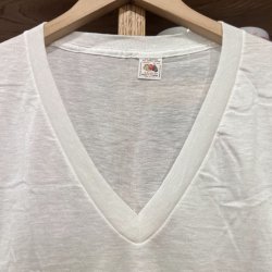 画像2: DEAD STOCK 1980's FRUIT OF THE LOOM V Neck Solid Tee #10　Size LARGE