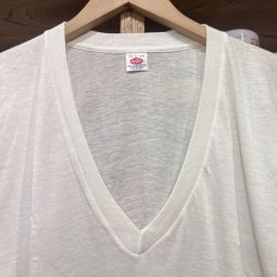 画像2: DEAD STOCK 1980's Hills V Neck Solid Tee #16　Size L