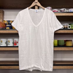 画像1: DEAD STOCK 1970's Hanes V Neck Solid Tee #8　Size  M