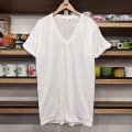 DEAD STOCK 1980's FRUIT OF THE LOOM V Neck Solid Tee #10　Size LARGE