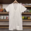 DEAD STOCK 1970's BVD V Neck Solid Tee #11　Size MEDIUM