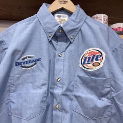 画像2: DEAD STOCK 1980's RIVERSIDE Miller Lite S/S B/D Work Shirt　Size 17 1/2