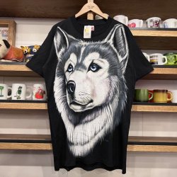 画像1: DEAD STOCK 1990’s Made At The Beach Wolf Print Tee　Size L