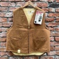 DEAD STOCK 1970's Carhartt Brown Duck Boa Vest　Size XL