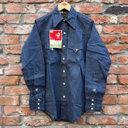 画像1: DEAD STOCK 〜70's ROEBUCKS Denim Western Shirt　Size S