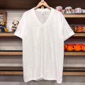 DEAD STOCK 1980's SEARS ROEBUCK V Neck Solid Tee #21　Size L
