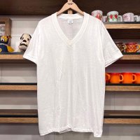 DEAD STOCK 1980's SEARS ROEBUCK V Neck Solid Tee #21　Size L
