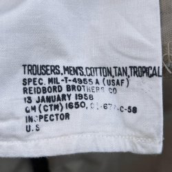画像7: DEAD STOCK 1958's USAF Chino Trousers　Size W31 L31 (表記32R)