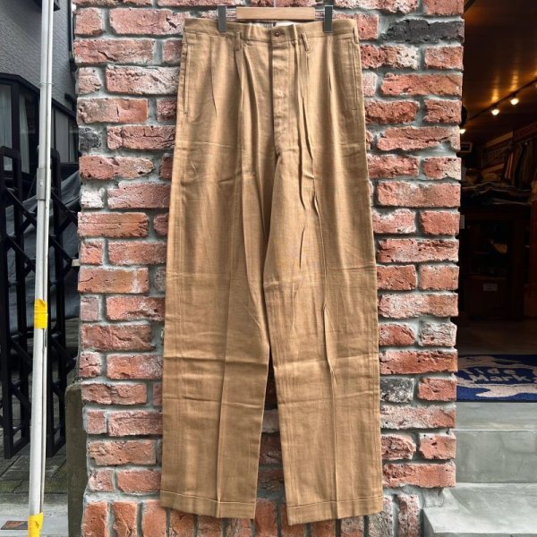 画像2: DEAD STOCK 1940's Sportswear Linen Pants　Size W36 L36.5 (2)