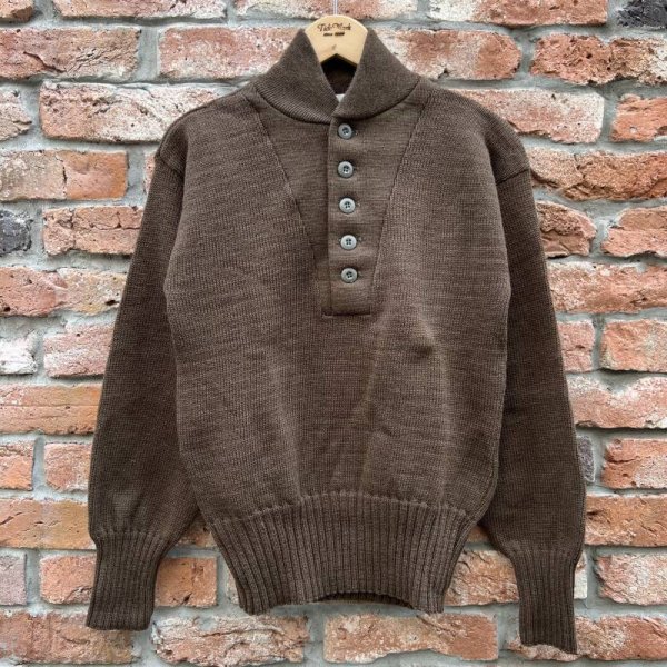 画像1: DEAD STOCK 1981's US ARMY Henry Neck Sweater　Size MEDIUM (1)