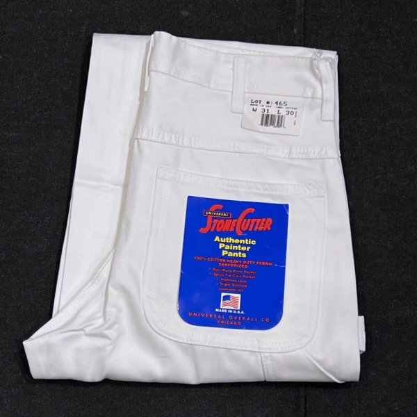 画像1: DEAD STOCK 1990’s UNIVERSAL OVERALL White Painter Pants　Size W31 L30 (1)