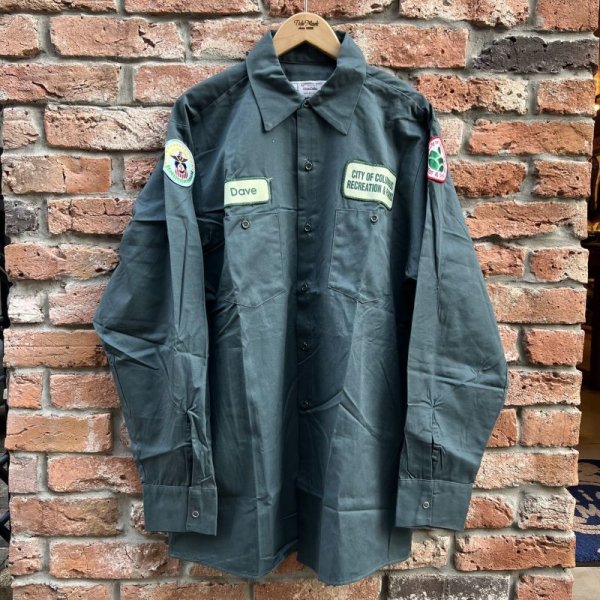 画像1: DEAD STOCK 1980's UNIVERSAL OVERALL L/S Work Shirt　Size L-LONG (1)