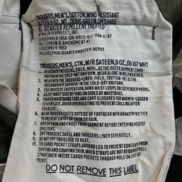画像6: DEAD STOCK 1957's US Military M-51 Field Pants　Size MEDIUM-REGULAR (6)