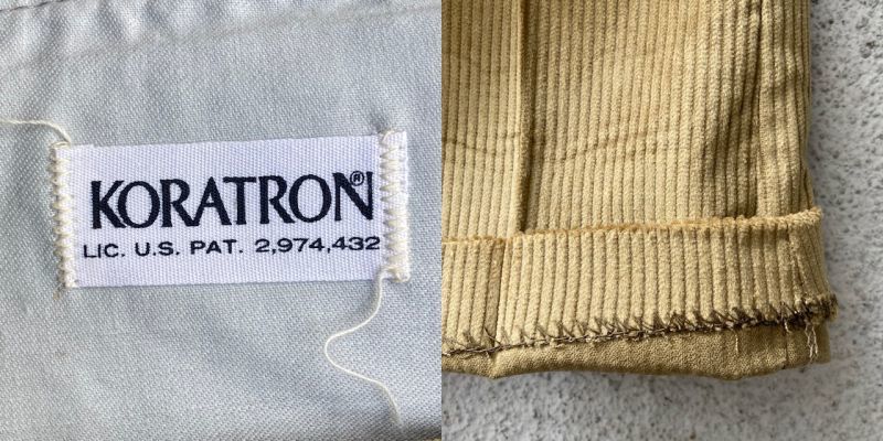 画像: DEAD STOCK 〜70’s KORATRON Slim Tapered Corduroy Pants　Size W28 L29