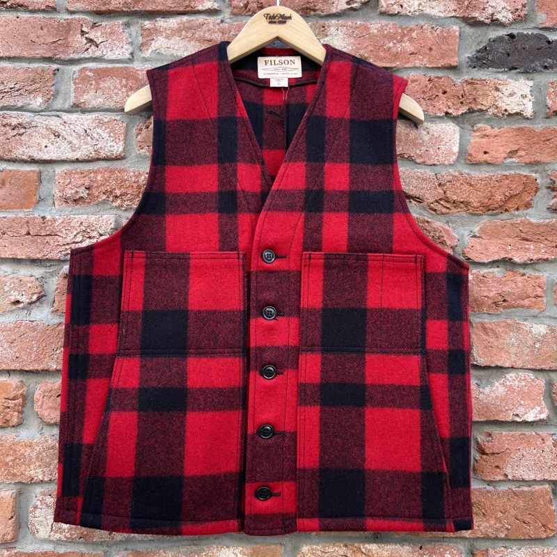 画像1: New FILSON Mackinaw Wool Vest ”Red Black”
