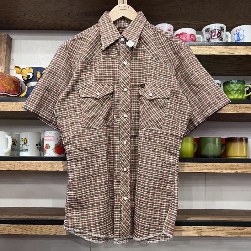 画像1: DEAD STOCK 1980’s Wrangler S/S Western Shirt　Size M