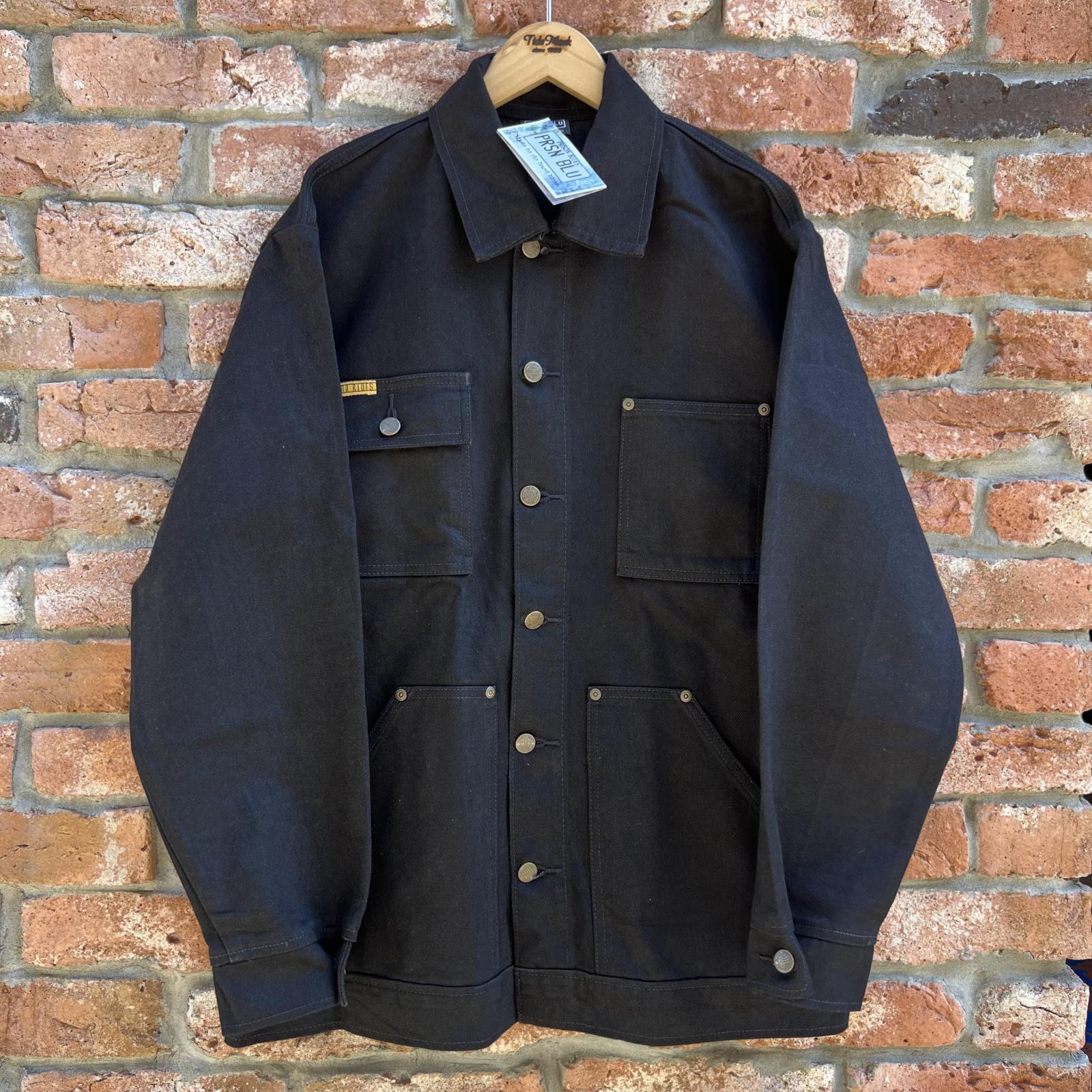 画像1: New PRISON BLUES Denim Yard Coat Black