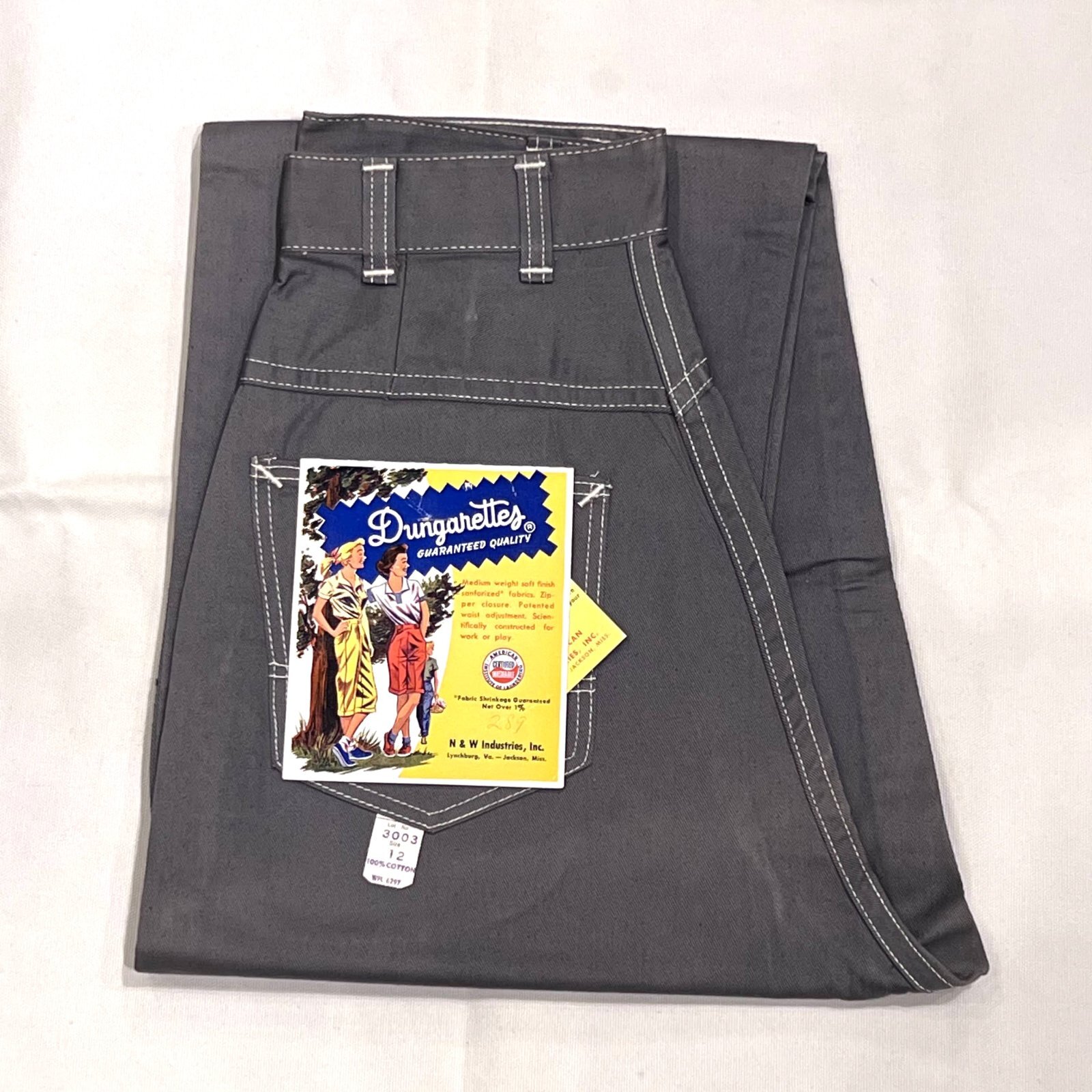 画像1: DEAD STOCK 1950's N&W Side Zip-Up Ranch Pants　Size W23.5 L26